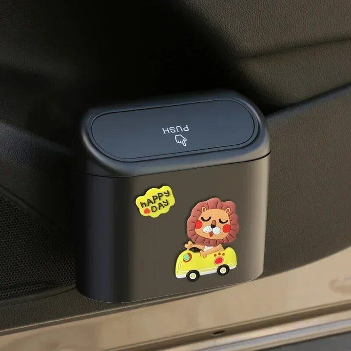 Compact Cartoon Car Garbage Bin