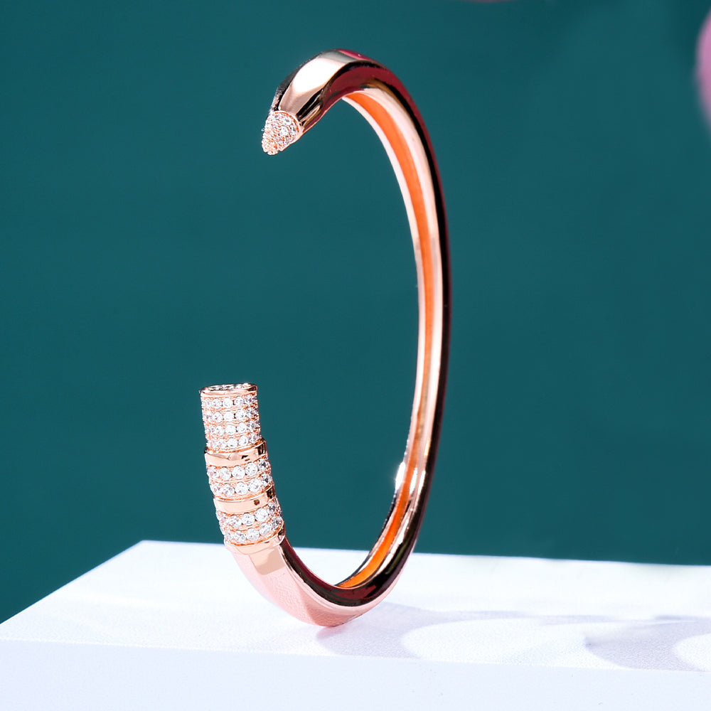 Copper Microinset Zircon Pencil Bracelet