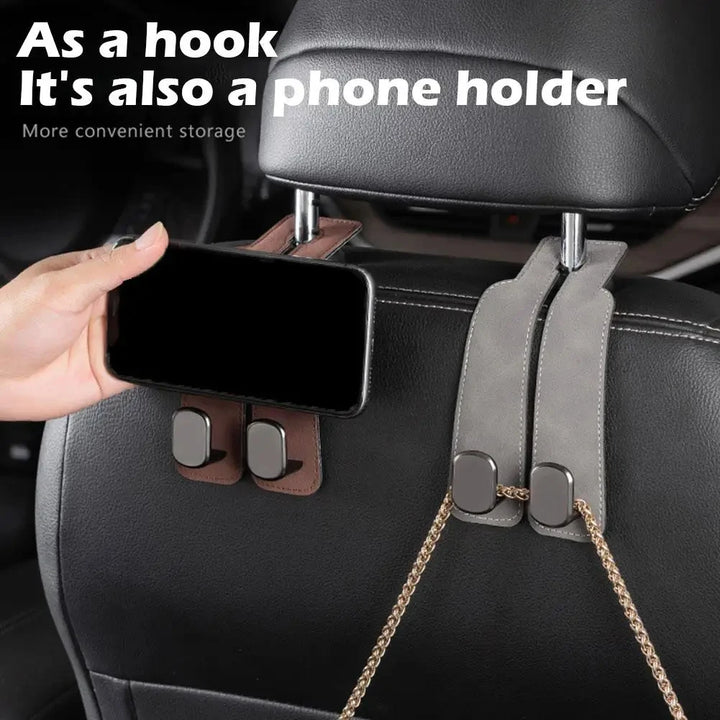 Premium Suede Double Hook Organizer for Car Interiors