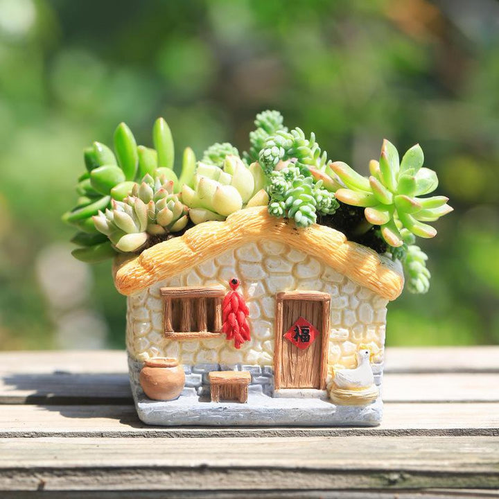 Enchanting Vintage Farmhouse Resin Planter