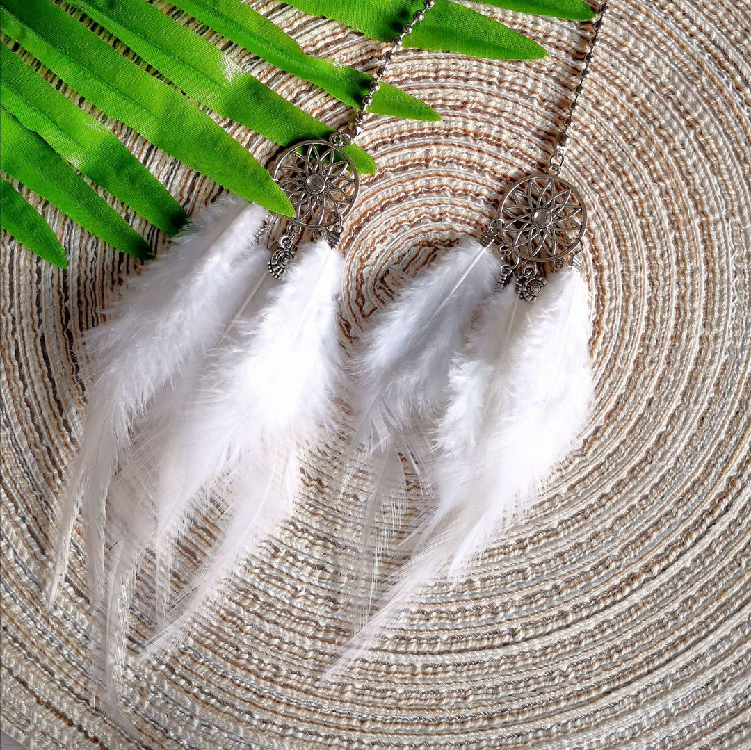 Dream Catcher Car Ornament with Feather