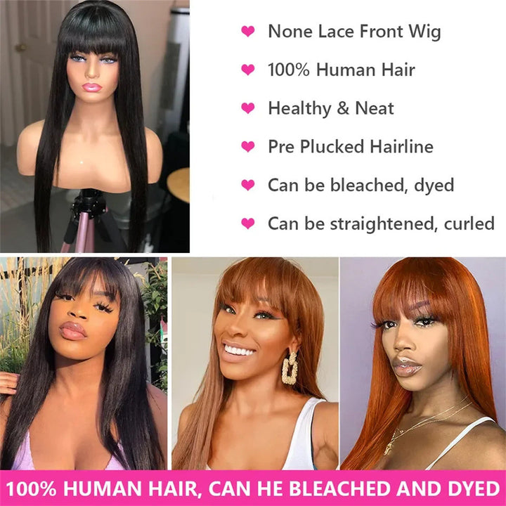 European And American Style Bangs Headgear Human Hair Wig Full Mechanism Headgear Fringe Wig