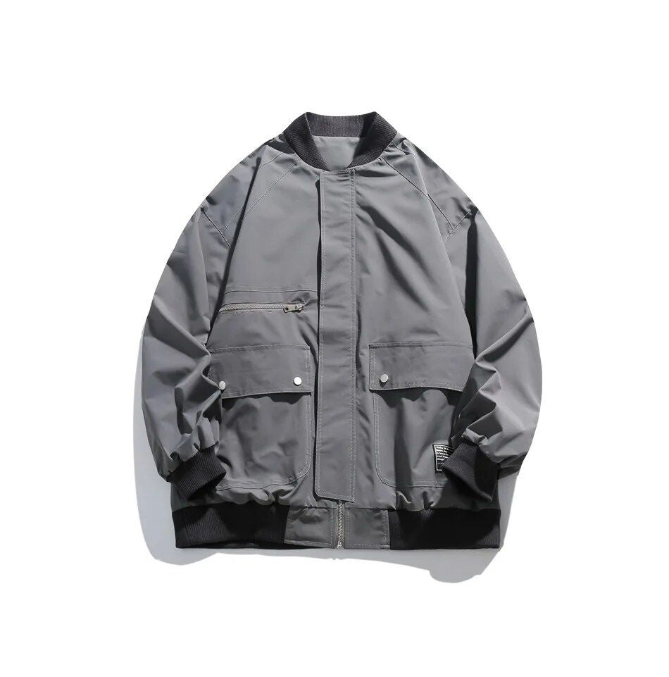 Streetwear Women's Bomber Jacket with Pockets