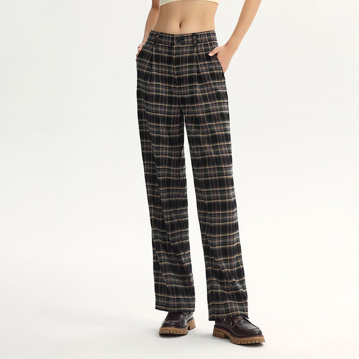 Autumn 2024 High-Waist Wide-Leg Suit Pants for Women