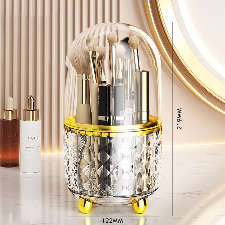 360° Rotating Dustproof Makeup Brush Holder and Organizer