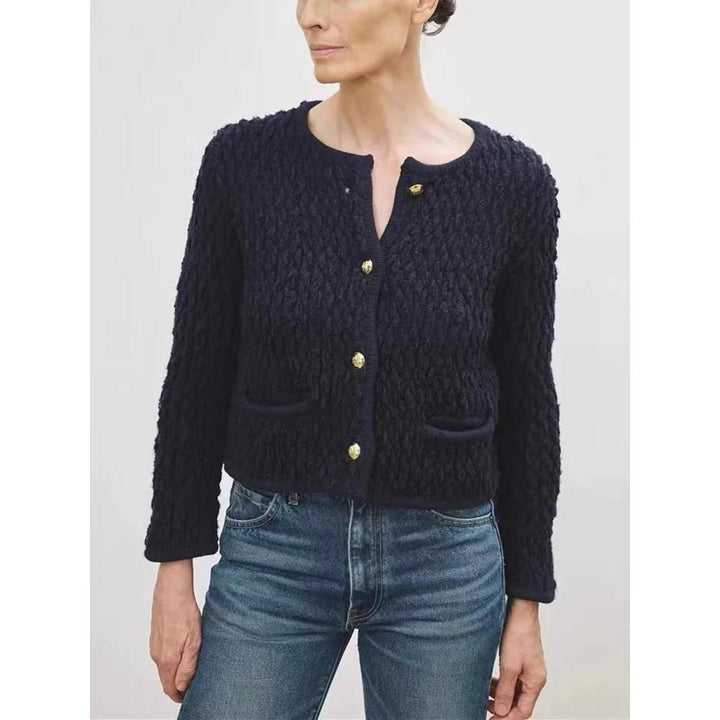 Elegant O-Neck Knitted Cardigan for Women