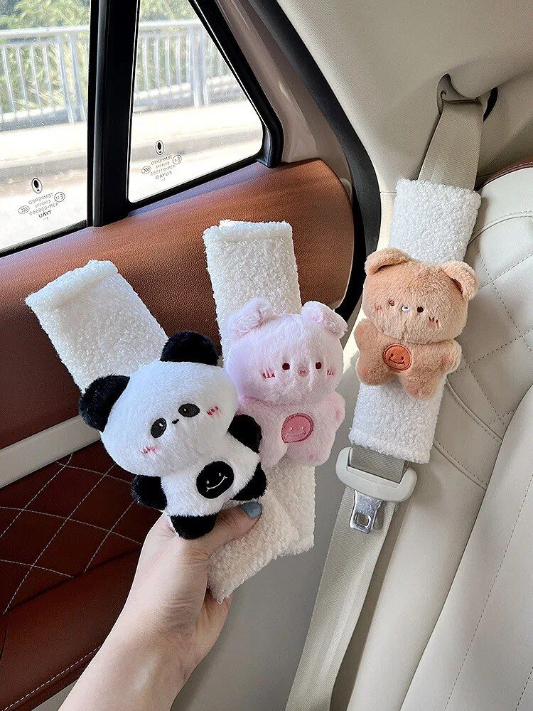 Plush Doll Rabbit Bear Car Seat Belt Shoulder Cover