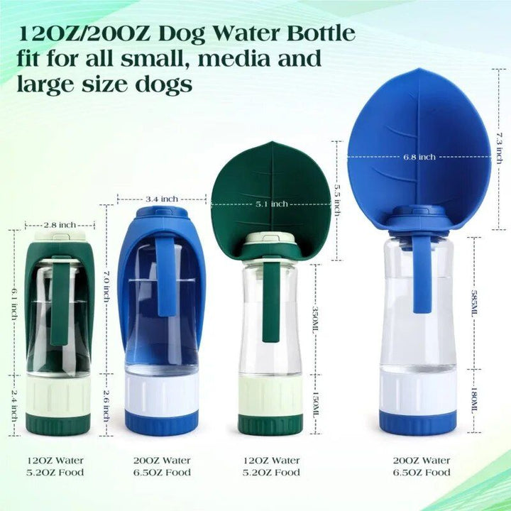 2-in-1 Portable Pet Water Bottle and Food Dispenser for Dogs