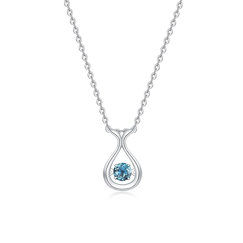 Women's S925 Sterling Silver Natural Topaz Necklace