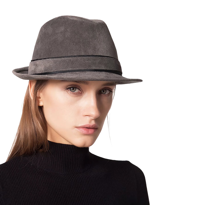 Wide Brim Denim Fedora Hat