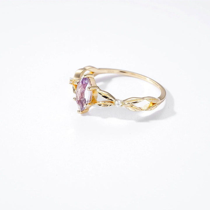 Japanese Luxury Lavender Amethyst White Zirconium Women's Ring