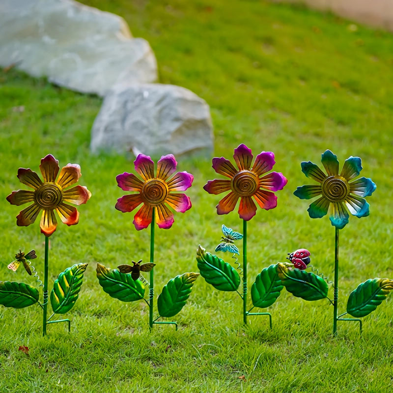 Metal Flower Garden Sculpture