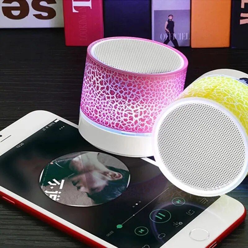 Compact Dazzling LED Bluetooth 4.1 Speaker: Wireless, HD Sound, Built-in Mic, and Portable