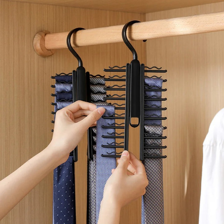 Rotatable Tie and Belt Hanger with 20 Clips