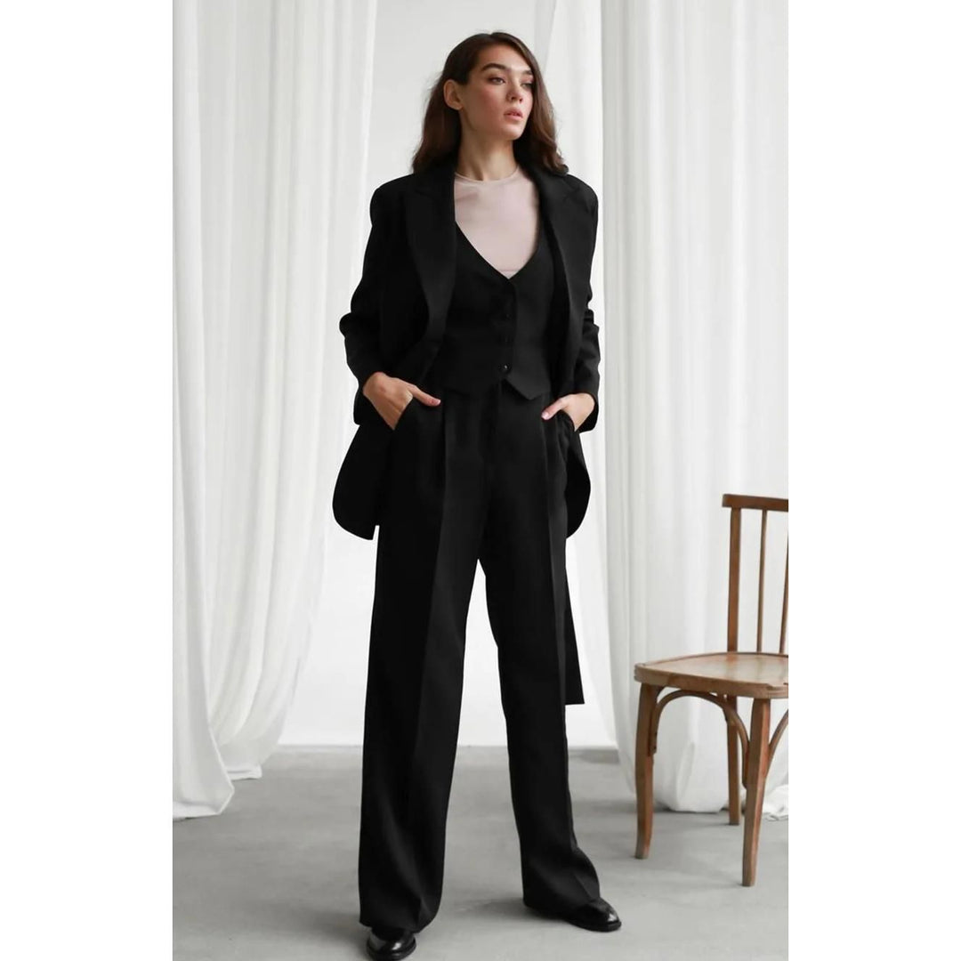 Elegant High-Waist Wide-Leg Palazzo Trousers for Women