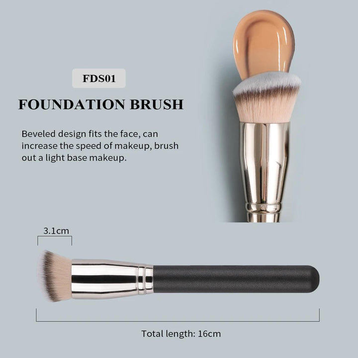 Professional 9-Piece Makeup Brush Set for Foundation, Contour, Eyeshadow, and Blending