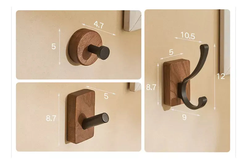 Walnut Solid Wood Single Hook