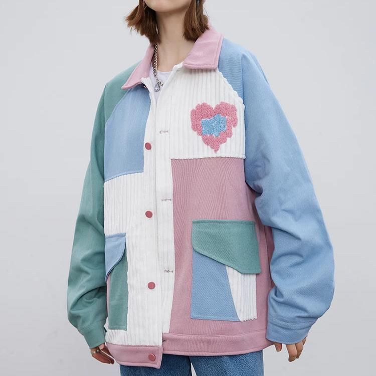 Hip Hop Patchwork Heart Jacket