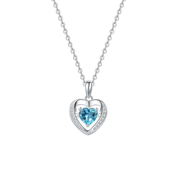 Women's S925 Sterling Silver Natural Topaz Necklace