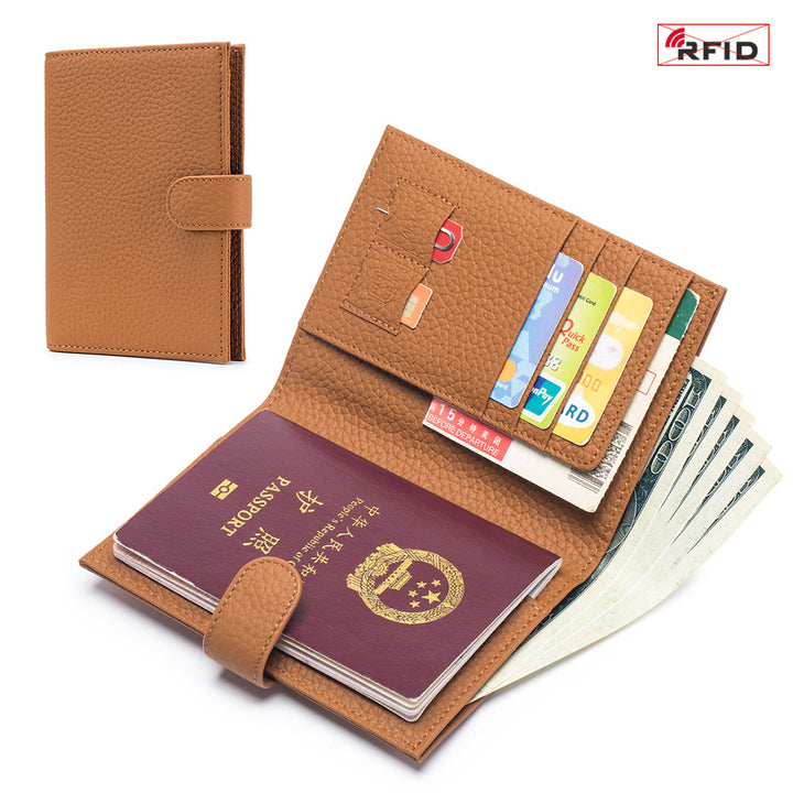 Leather Ultra-thin Passport Bag RFID Multifunctional