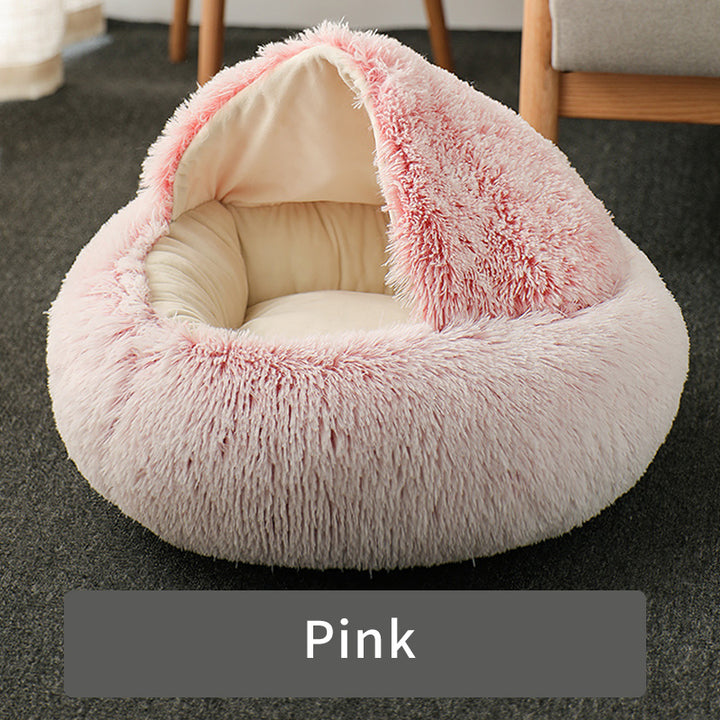 Cozy Round Plush Cat Bed