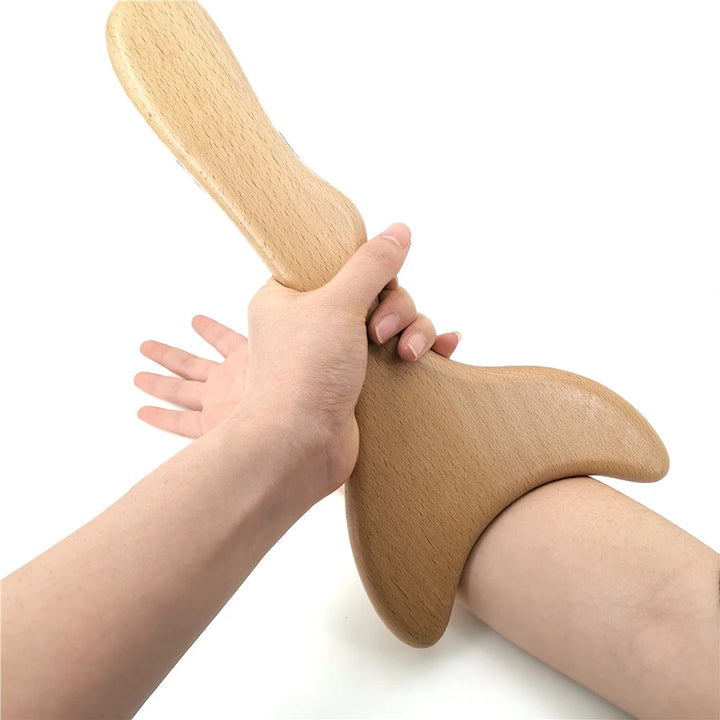 Wooden Anti-Cellulite Gua Sha Tool for Lymphatic Drainage and Muscle Pain Relief