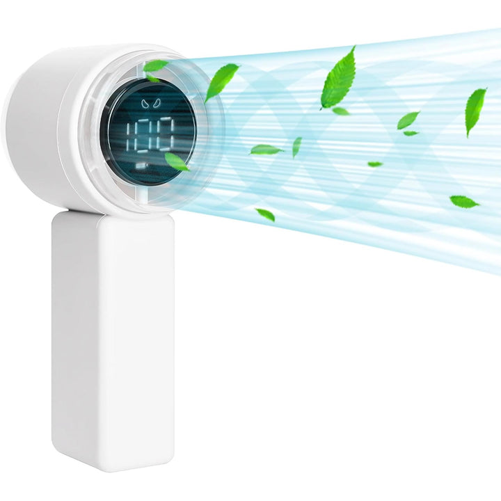 Compact High-Speed Handheld Fan with Digital Display - USB Rechargeable, 5 Speeds