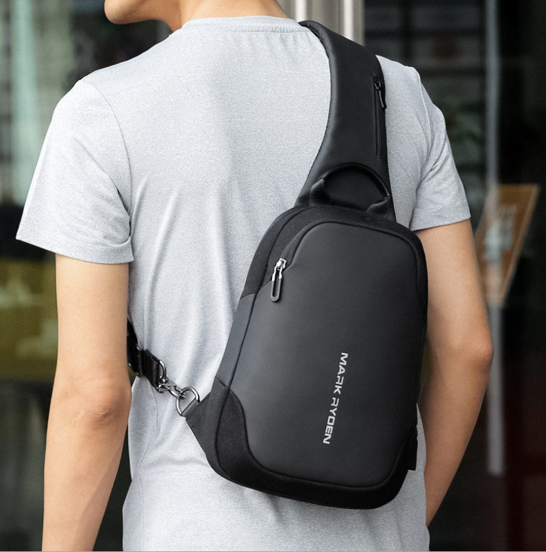 Chest bag USB anti-theft men's chest bag