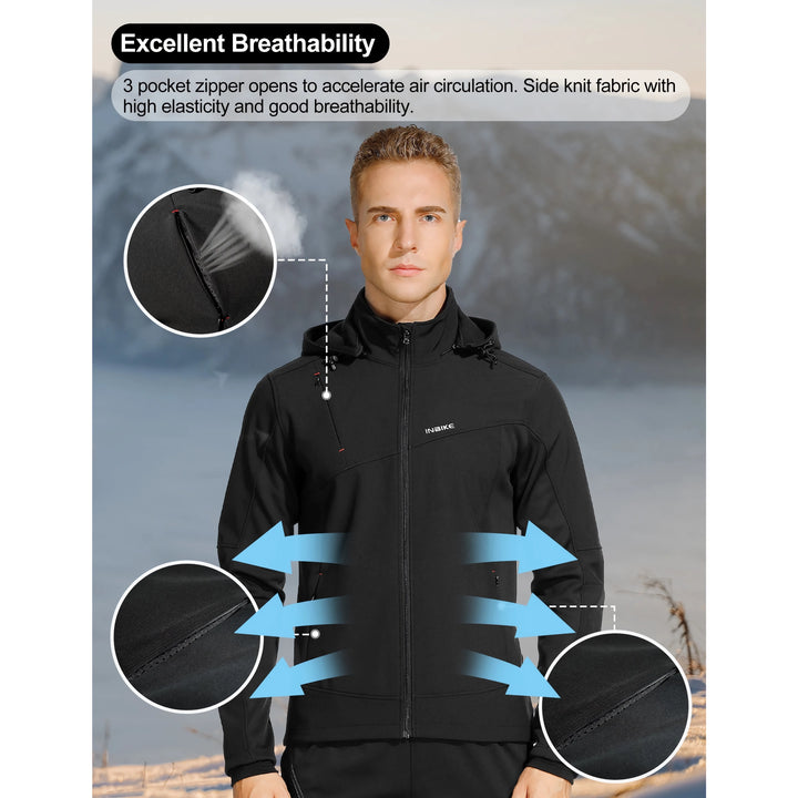 Men's Cycling Windbreaker – Hooded Thermal Windproof Jacket