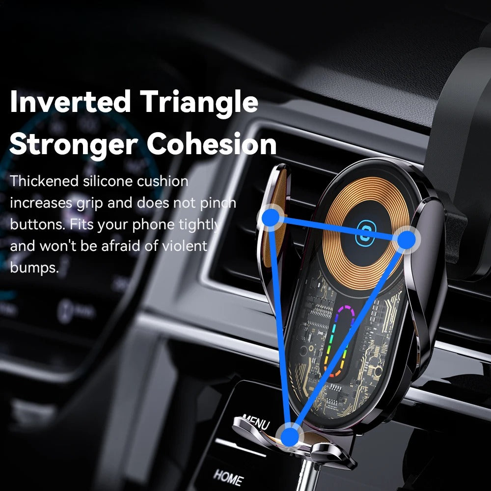 15W Wireless Car Charger Mount with Auto-Sensor