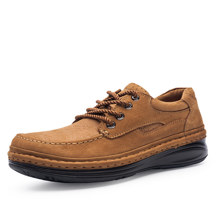 CAMEL CROWN Zapatos casuales para exteriores antideslizantes cómodos de cuero de vaca esmerilado para hombres