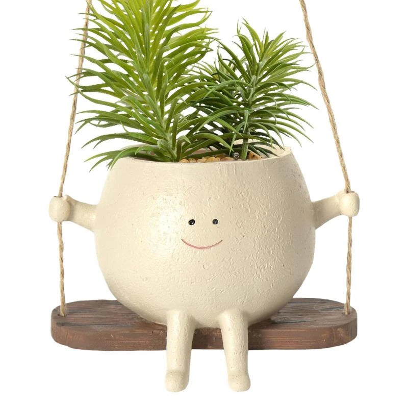 Charming Swing Face Hanging Planter