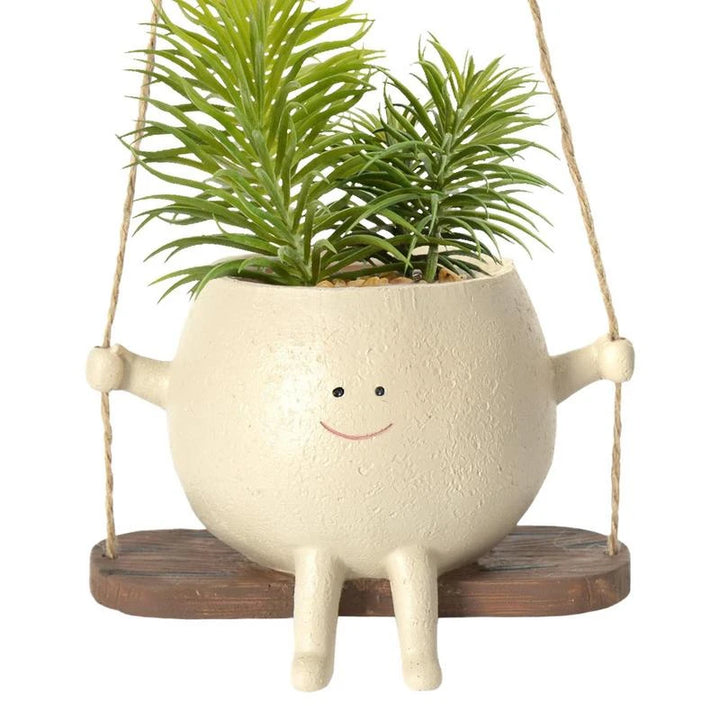 Charming Swing Face Hanging Planter