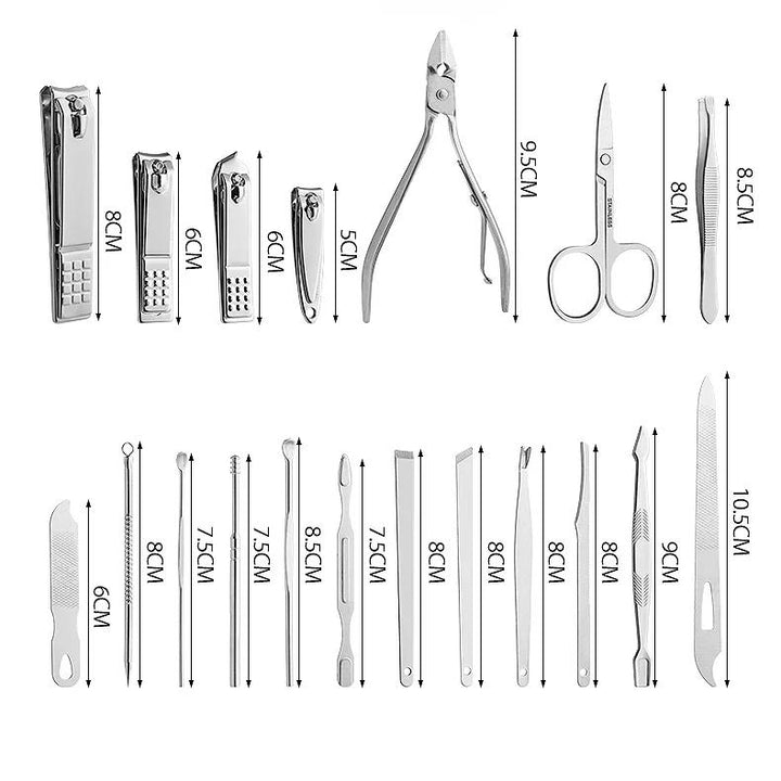 19-Piece Professional Nail Clipper and Grooming Set