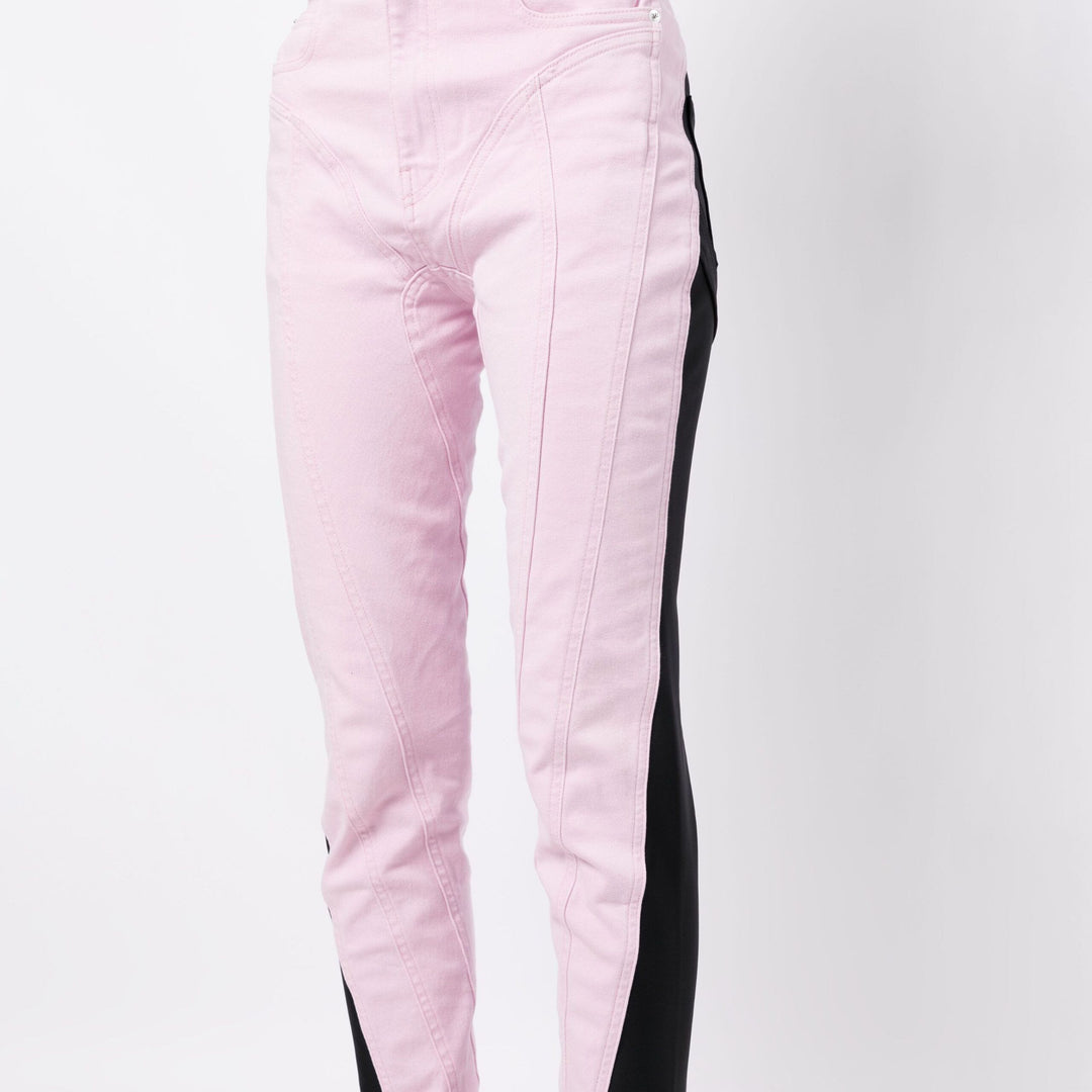 Chic Spliced Colorblock Denim Pencil Jeans