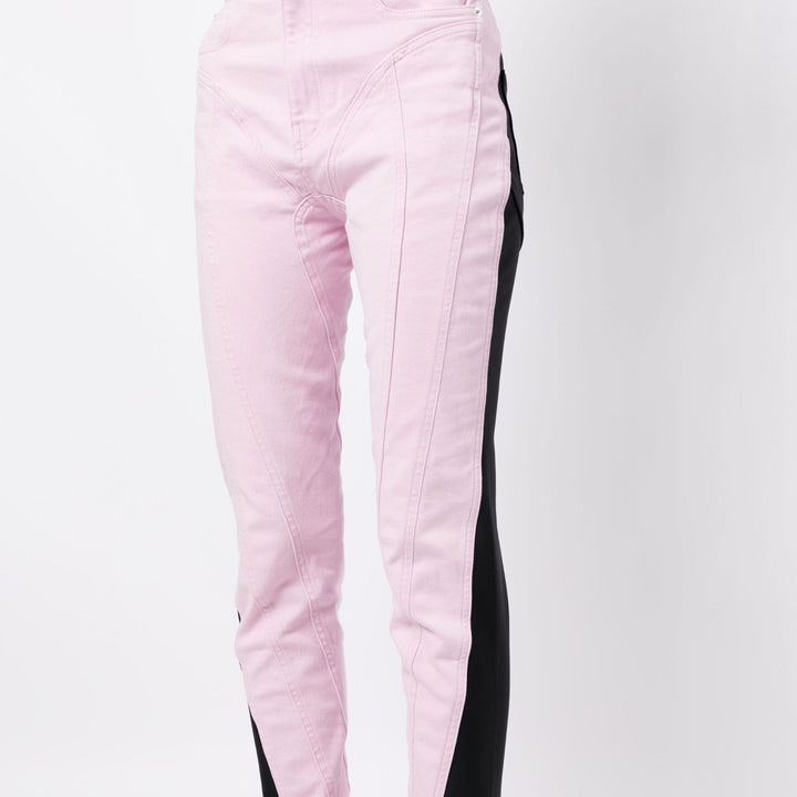 Chic Spliced Colorblock Denim Pencil Jeans