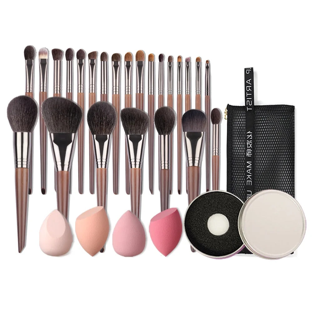 Natural Makeup Brushes Set: 24-Piece Eyeshadow Brush Kit