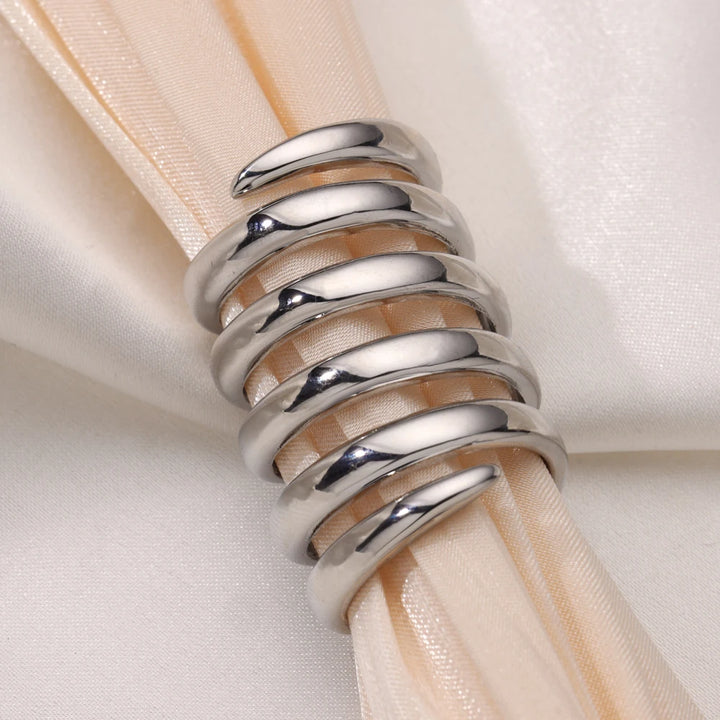 Trendy Multi-Layer Twist Stainless Steel Ring