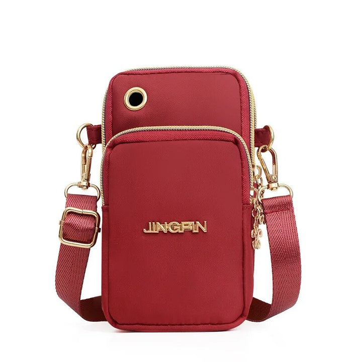 Fashionable Women's Crossbody Phone Bag with Multi-Function Pockets and Headphone Plug