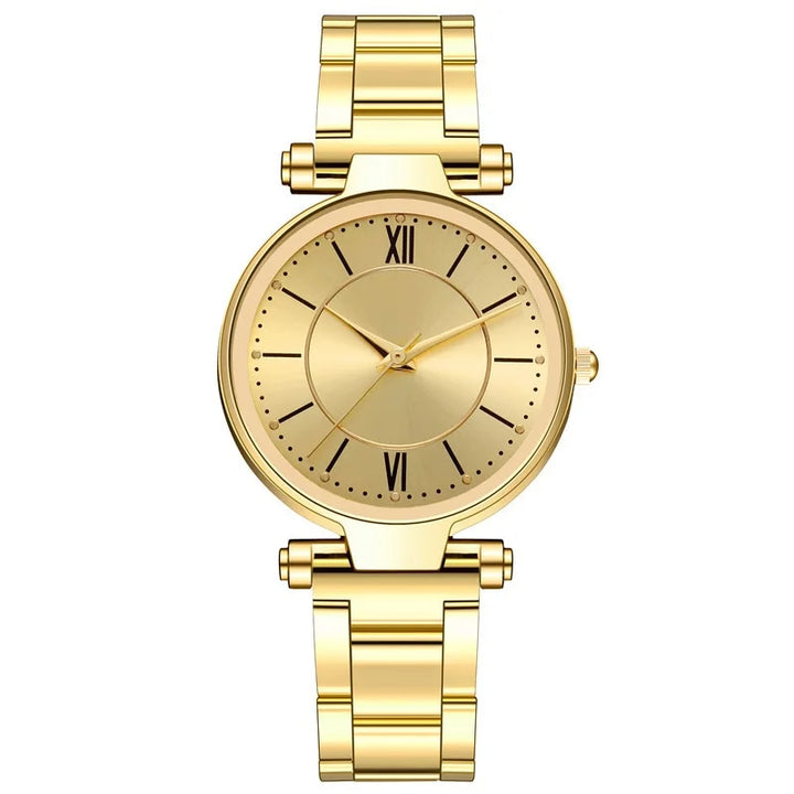 Exquisite Rose Gold Stainless Steel Women's Quartz Watch