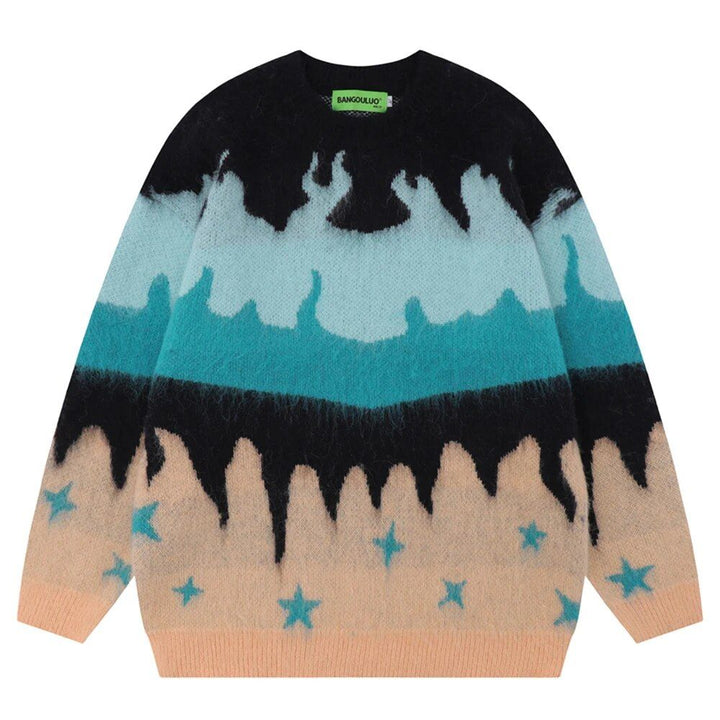 Color Contrast Pullover Sweater