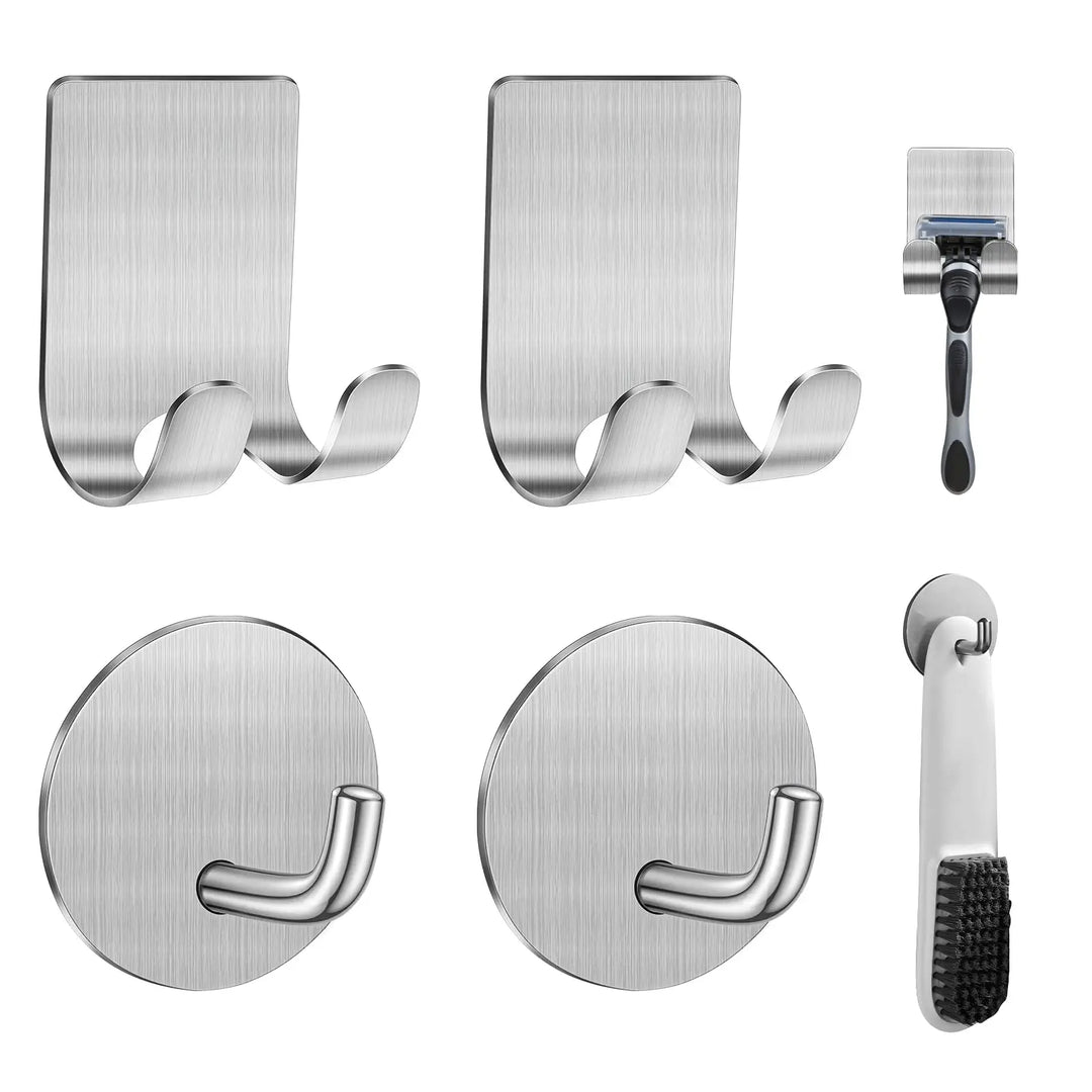 4pcs Stainless Steel Adhesive Razor and Towel Holder