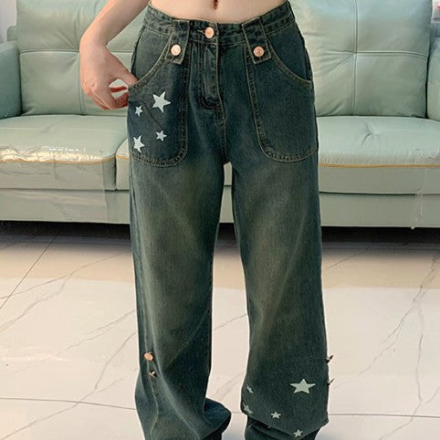 Women's American-style Retro High Waist Jeans