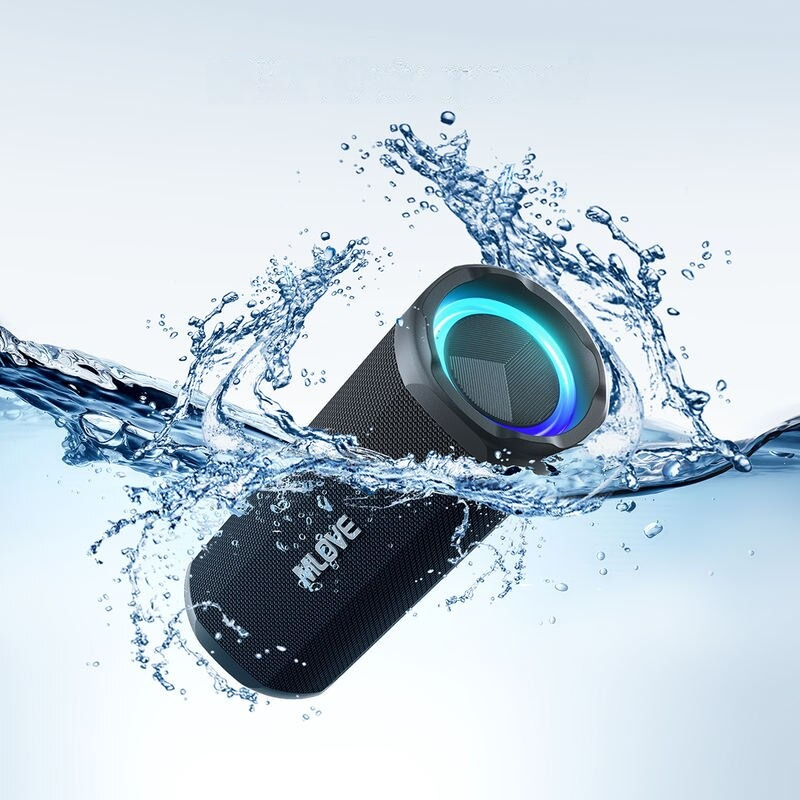 Portable Waterproof Bluetooth 5.3 Speaker with RGB Lighting and TWS Surround Sound