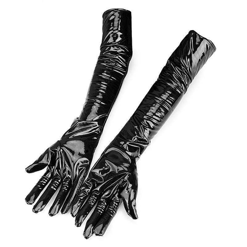 Sexy Gloves Black Leather Bar Performance Pole Dance Auxiliary Tools Dark High Elasticity Sleeve Cover