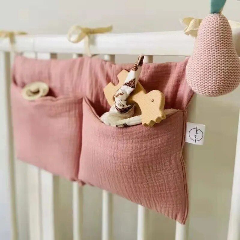 Multifunctional Cotton Baby Crib Organizer (39x20cm)