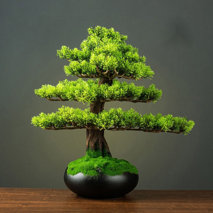 Green Plant Artificial Greeting Pine Rockery Bonsai Sprinkler Shop Living Room Entrance Home Office Decorations Landscape