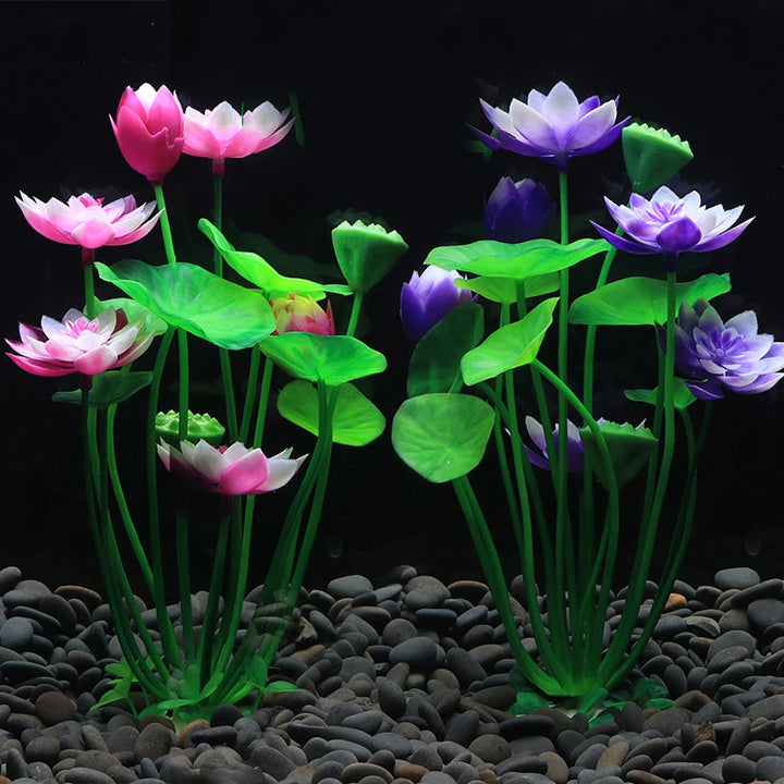 Aquarium Artificial Lotus Plant Decoration