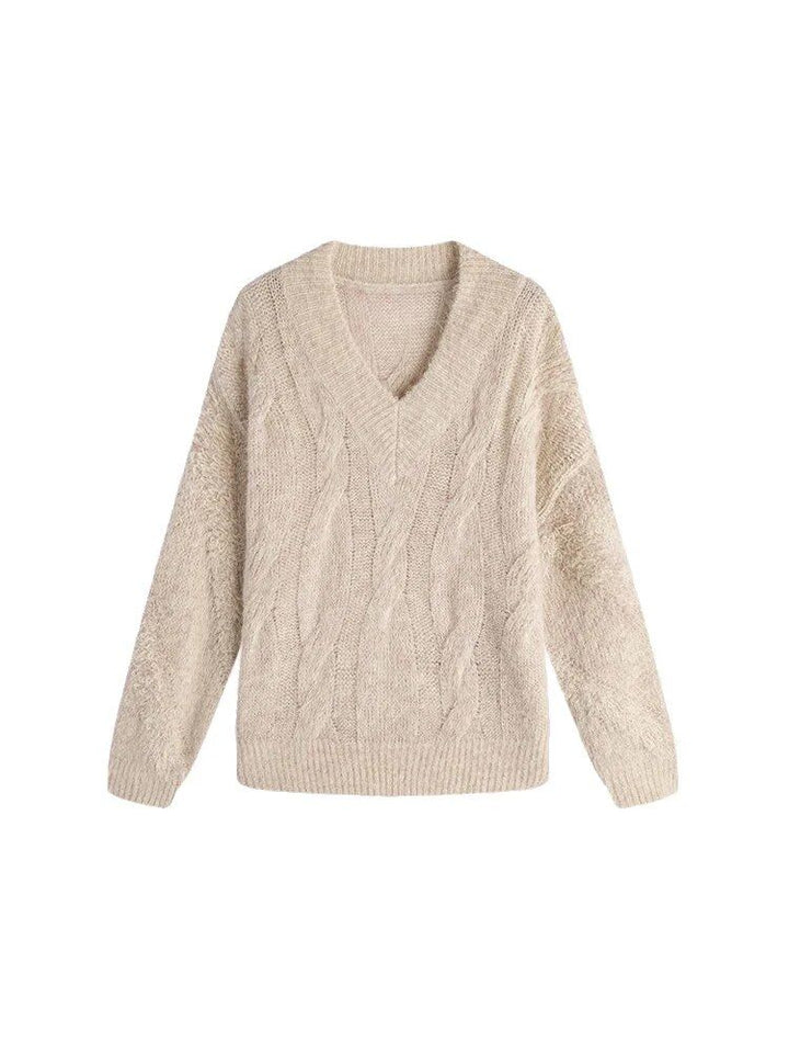 Cozy V-Neck Alpaca Blend Pullover