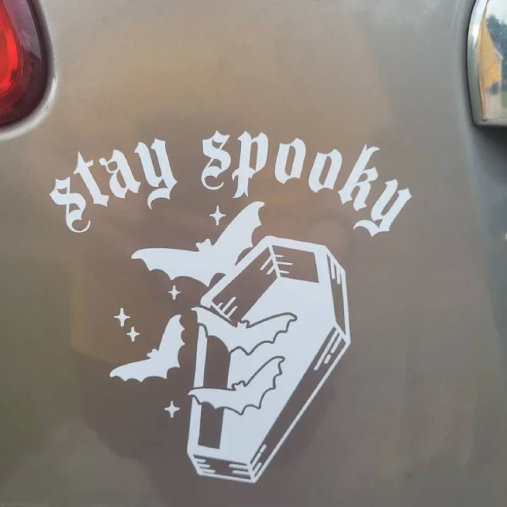 Goth Bat Stay Spooky Waterproof Vinyl Car Decal